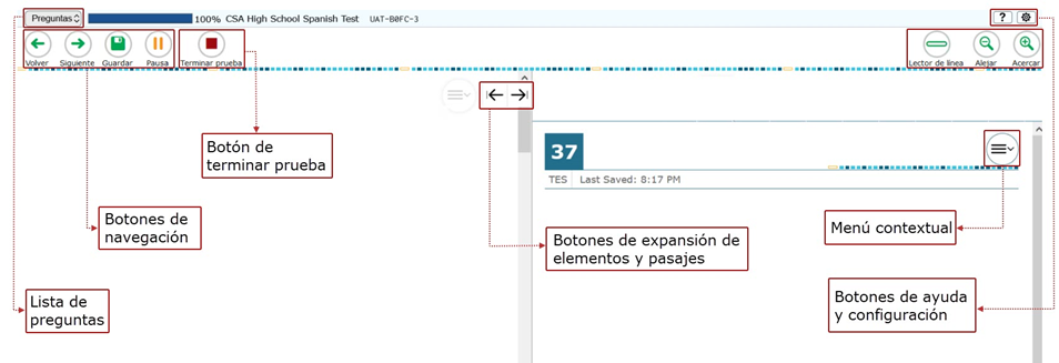 Ejemplo de una página de la prueba